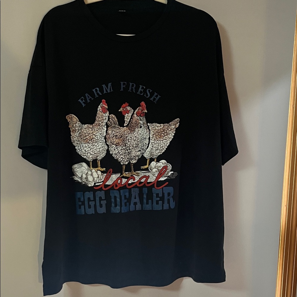 SHEIN Black Farm Fresh Graphic Tee Size Large